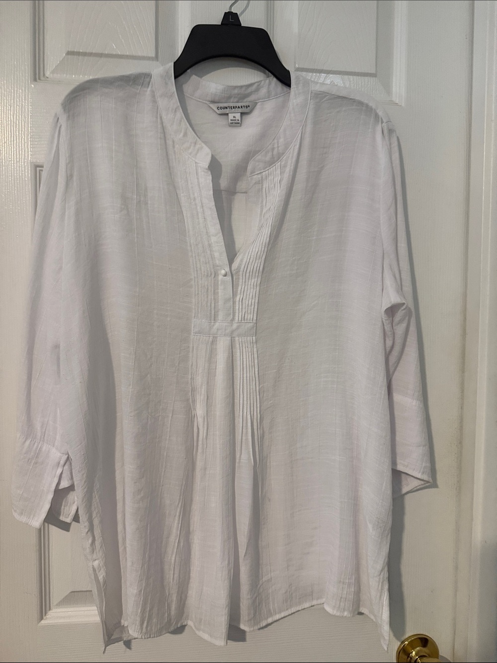 Counterparts White Pintuck Gauze Tunic